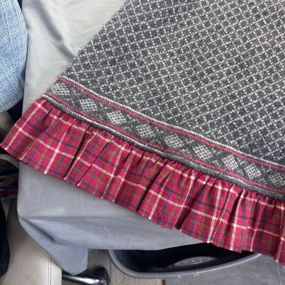 Free People Fair Isle Wool blend sweater dress with plaid ruffle hem size M - Picture 3 of 8